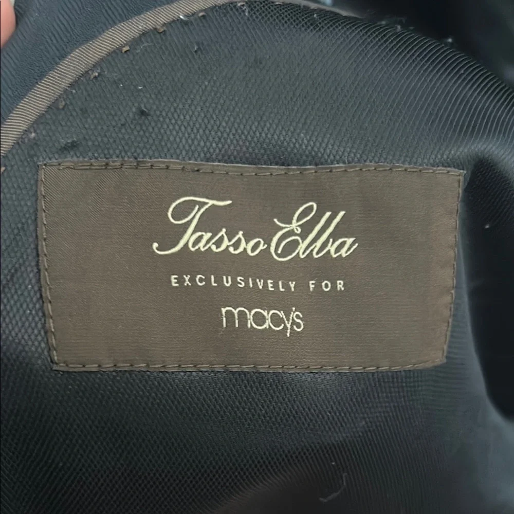 Tasso Elba Black Sport Coat with Structured Shoulders